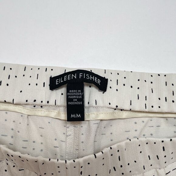 Eileen Fisher Pants Sz Medium White Tapered Elastic Waist Tencel Viscose Career - Picture 5 of 9